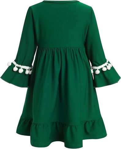 OBEEII Toddler Baby Girl Abaya Dress with Hijab Long Sleeve Smocked Dress Islamic Dubai Full Cover Modest Muslim Dress in Saudi Arabia