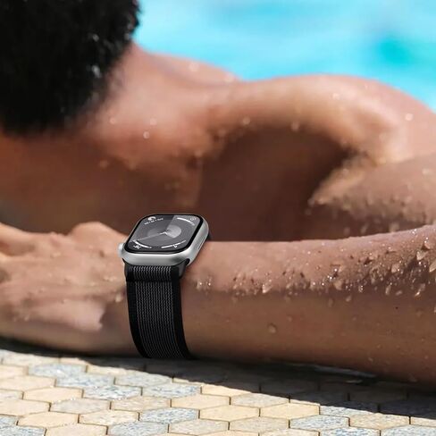 حلقة منفردة رياضية قابلة للتمدد من Maledan متوافقة مع أساور ساعة Apple 44 مم 45 مم 49 مم 42 مم 41 مم 40 مم 38 مم للرجال والنساء، 6 عبوات من الأشرطة المضفرة من النايلون لساعة Apple Ultra 2 SE iWatch Series 9 8 7 6 5 4 3 2 1 in Kuwait