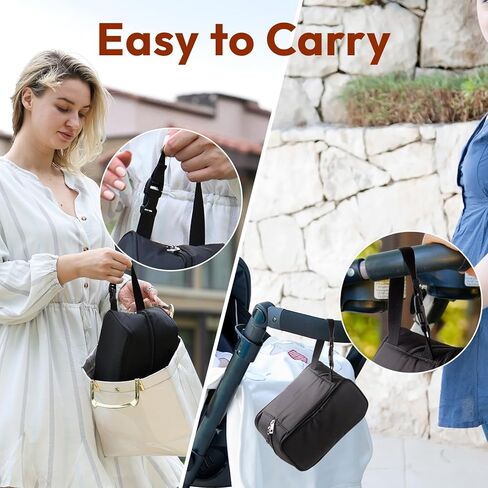 حقيبة سفر مبردة لحليب الأم من NCVI، حقيبة تبريد صغيرة محمولة لحليب الثدي وزجاجة الطفل/الطعام، حقيبة تبريد معزولة ومقاومة للماء مع عبوتين من الثلج، مناسبة للسفر وفي الهواء الطلق والرعاية النهارية in Kuwait