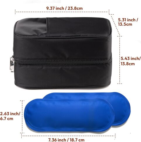 حقيبة سفر مبردة لحليب الأم من NCVI، حقيبة تبريد صغيرة محمولة لحليب الثدي وزجاجة الطفل/الطعام، حقيبة تبريد معزولة ومقاومة للماء مع عبوتين من الثلج، مناسبة للسفر وفي الهواء الطلق والرعاية النهارية in Kuwait