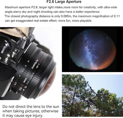 7artisans 4mm F2.8 Fisheye Lens,APS-C Ultra Wide Angle Camera Lens for M4/3 Mount Cameras EPM1 EPM2 EPL1 EPL2 EPL7 EPL9 E-M1 E-M5 E-M10 E-Pen-P G1 G2 G3 GX7 GX8 GM5 GM10 GH3 GH5 in Saudi Arabia