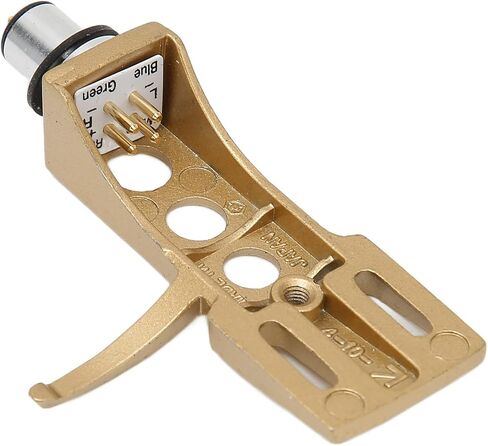 Cuifati Phonograph Cartridge Holder, Holder Aluminium Alloy Record Phonograph Cartridge Holder with 4 Connection Wires, Record Player Needle(Gold) in Saudi Arabia