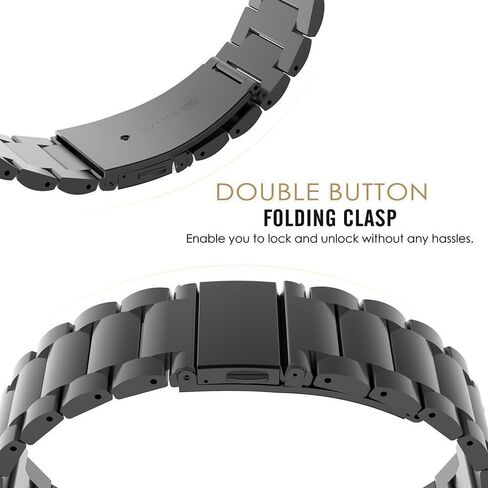 متوافق مع Garmin Forerunner 165 Band، Lamshaw 20 مم أحزمة بديلة معدنية من الفولاذ المقاوم للصدأ سريعة الفك متوافقة مع Garmin vivoactive 5/Approach S12/Approach S40/Approach S42/D2 Air/D2 Air X10/Forerunner 165، 245، 55، 645/Venu/Venu 2 بلس/فينو in Kuwait
