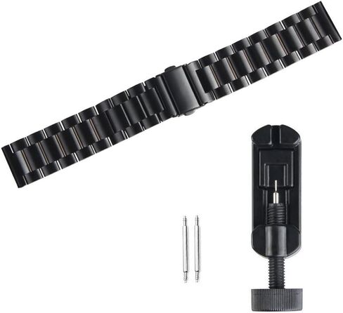 متوافق مع Garmin Forerunner 165 Band، Lamshaw 20 مم أحزمة بديلة معدنية من الفولاذ المقاوم للصدأ سريعة الفك متوافقة مع Garmin vivoactive 5/Approach S12/Approach S40/Approach S42/D2 Air/D2 Air X10/Forerunner 165، 245، 55، 645/Venu/Venu 2 بلس/فينو in Kuwait