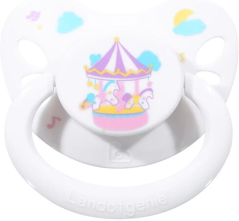 Adult Sized Pacifier Large Handle Large Shield Cute Print Pacifier White in Saudi Arabia