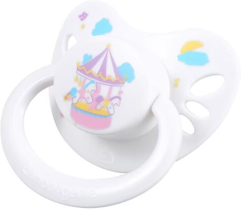 Adult Sized Pacifier Large Handle Large Shield Cute Print Pacifier White in Saudi Arabia