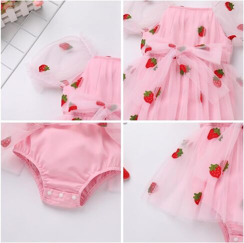 IBTOM CASTLE Baby Girl Romper Dress Princess Floral First Birthday Cake Smash Outfit Tutu Dress Bodysuit Set with Headband in Saudi Arabia