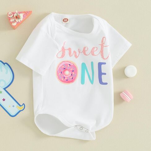 Lamuusaa Toddler Baby Girl Birthday Outfit Miss Onederful/Sweet One Romper Shirts One Piece Bodysuit Birthday Gift in Saudi Arabia