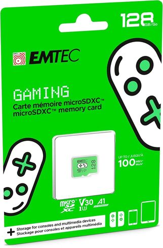 EMTEC 256GB Gaming Micro SD Card, MicroSDXC Memory Card for Nintendo-Switch, Wyze, GoPro, Dash Cam, Security Camera, 4K Video Recording, UHS-I A1 U3 V30 C10, up to 100MB/s, with Adapter in Saudi Arabia