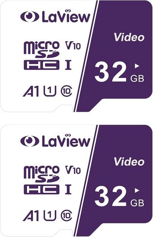 بطاقة ذاكرة LaView سعة 32 جيجابايت، قطعتان، بطاقة ذاكرة MicroSDXC UHS-I - 100 ميجابايت/ثانية، 667X، U1، Class10، فيديو FHD V10، A1، FAT32، بطاقة فلاش TF عالية السرعة P500 للكمبيوتر/Cemera/الهاتف/كاميرا داش/الكمبيوتر اللوحي /الكمبيوتر in Kuwait