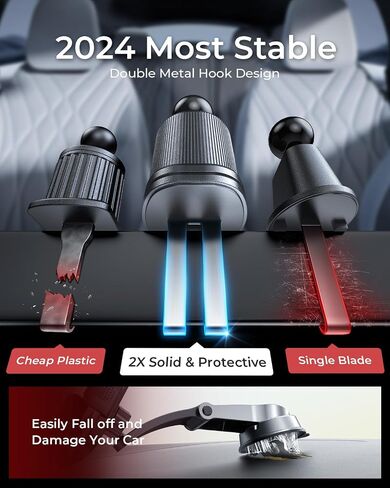 MRGLAS 2024 Car Phone Holder Mount,Universal Cell Phone Car Mount [Upgraded Vent Clip & Phone Clamp Never Fall Off] Air Vent Phone Holders for Your Car, Automobile Cradle for iPhone All Smartphones in Saudi Arabia