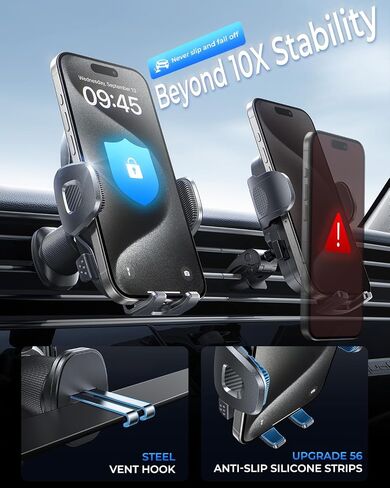 MRGLAS 2024 Car Phone Holder Mount,Universal Cell Phone Car Mount [Upgraded Vent Clip & Phone Clamp Never Fall Off] Air Vent Phone Holders for Your Car, Automobile Cradle for iPhone All Smartphones in Saudi Arabia