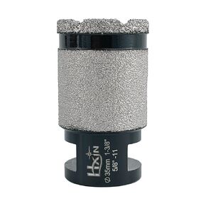 Brazed Diamond core Drill and Mill bit with 5/8"-11 Diamond Hole Saw 2 in 1 for Dry Drilling milling beveling on Porcelain Ceramic Tile Granite Marble Masonry Used on Angle Grinder, 25mm (1")