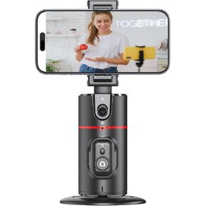 Auto Face Tracking Phone Holder with Remote Control, Foldable 360° Rotation Face Tracking Tripod, No App Required, Gesture Control, Phone Tracking Tripod for Live Vlog, Video Call