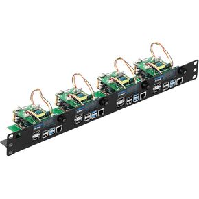 UCTRONICS Ultimate Rack with PoE Functionality for Raspberry Pi 4, 19" 1U Rackmount with PoE HAT, All IO on One Side, OLED Display, Power Switch, and Cooling Fan