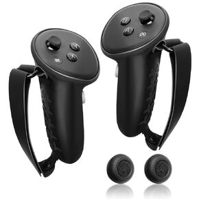 غطاء مقابض وحدة التحكم لملحقات Oculus Meta/Quest 3، حزام قبضة وحدة التحكم الصغيرة لأجهزة التحكم الواقع الافتراضي، واقي أغطية السيليكون مع أشرطة مفصل قابلة للتعديل in Kuwait