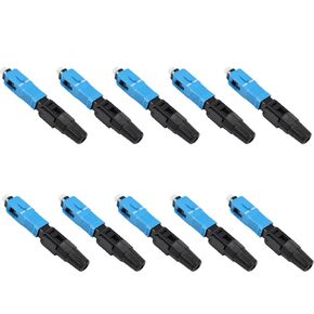 10pcs Fiber Quick Connector, SC-UPC Fiber Optic Quick Connectors- Reusable Connectors Adapter Embedded Single Mode 9/125 Mechanical for FTTH CATV Network Instrument (10 Pack, SC/UPC)