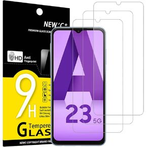 NEW'C [3 Pack Designed for Samsung Galaxy A23 4G, Samsung Galaxy A23 5G Screen Protector Tempered Glass, Case Friendly Anti Scratch Bubble Free Ultra Resistant