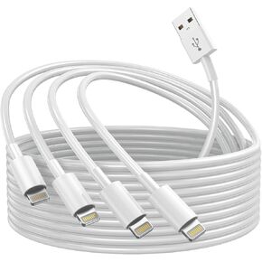iPhone Charger 6ft 4Pack Apple Charging Cord [Apple Mfi Certified] Lightning Cable 6 Feet Long Cord,Fast iPhone Charging Cable for Apple iPhone 13 Pro Max/12 Mini/11/XR/Xs/X/8/7/6 Plus/5/iPad Air