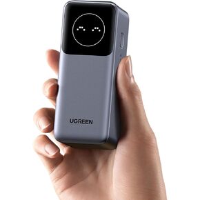 UGREEN Nexode Power Bank 12000mAh 100W PD Fast Charging Portable Charger Battery Pack with 1USB-C 1USB-A and Smart Display for Macbook Air/ipad/iPhone 15/Samsung S24/Steam Deck/Google etc