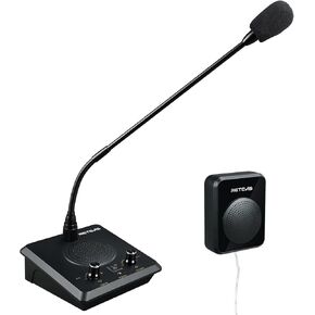 Retevis RT-9909 Window Intercom,Window Speaker Intercom System,IPX5 Waterproof,Noise Canceling,High Power Loudspeaker,Dual Way Intercom for Food Truck,Counter,Ticket Office