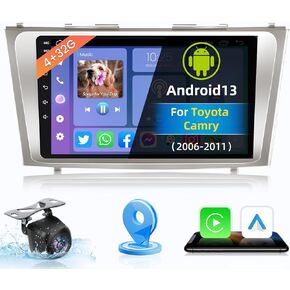 Car Radio for Toyota Camry 2006-2011 - 4+32G Upgrade Android 13 1280x800 HD 10" Touch Screen Car Stereo with Wireless Carplay & Android Auto,GPS Navigation, 5GWiFi, Bluetooth, 1080P Backup Camera