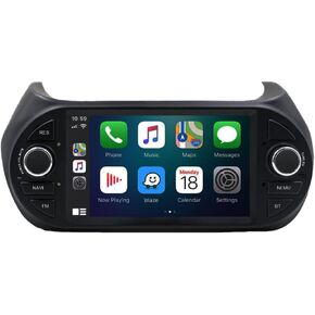 for Fiat Frorino Radio Fiat Qubo/Fiat Fiorino/Peugeot Bipper/Citroen Nemo 7" IPS Touchscreen with Carplay Android auto, 2+32GB Android 12 GPS Navigation SWC and Free Rear Camera