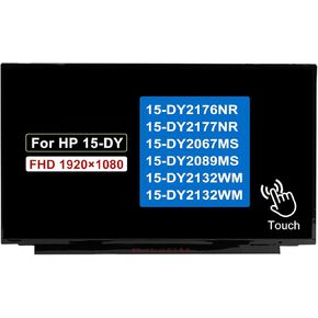 15.6" Touch Screen Replacement NV156FHM-T01 for HP 15-DY 15-DY2176NR 15-DY2177NR 15-DY2067MS 15-DY2132WM 15-DY2089MS P/N M44842-001 FHD 1920x1080 40 pins Display Panel (Not for HD 1366 * 768)