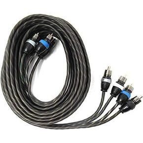 Sky High Car Audio 4 Channel Twisted 12 ft RCA Cables Coated 12' OFC