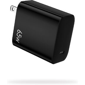 65W USB C Charger, GaN III Fast PPS Wall Charger Block for MacBook Pro/Air, Pixelbook, iPad Pro, iPhone 15/14/Pro, Galaxy S23/S22, Note20, Pixel, Steam Deck, and More One Port Power Adapter-Black