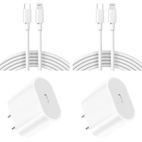 iPhone Super Fast Charger 2-Pack 20W Rapid USB C Charger Block with 6.6ft Type C to Lightning Cable Quick Charging Cord for iPhone 14/13/12/11/Pro Max/Mini/Plus/SE/Xr/X/Xs