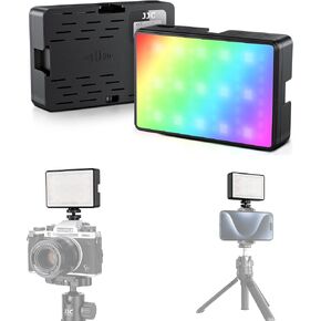 JJC Magnetic RGB LED Video Light for Sony ZV-1F ZV1F ZV-1 ZV1 ZV-E10 A7C II A7CR A6000, Canon EOS R50 R100, Nikon Z30 Z50 Camera, for Smartphone Vlog, 24 Scene Modes, 2600mAh/2500K-8500K/Rechargeable