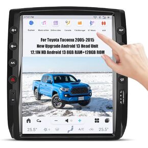 2024 Latest Android 13 Car Radio for Toyota Tacoma 2005-2015, AUCARAUTO 12.1″ New T-Style Car Head Unit Multimedia Stereo Video Player GPS Navigation 8G RAM 128 ROM