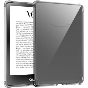 Clear Case Compatible for 6.8" Kindle Paperwhite 11th Generation 2021 and Paperwhite Signature Edition,Thin Slim Lightweight Scratch Proof Silicone Rubber TPU Cover Transparent