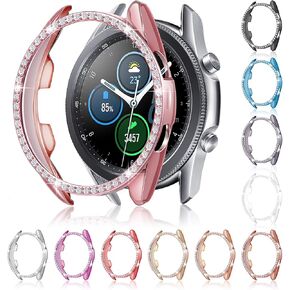 Weewooday 11 Pieces Watch Case Protector Compatible with Samsung Galaxy Watch 3, Christmas Bling Crystal Rhinestone Watch Cover Plated Hard Frame Protective for Girl Women, 11 Colors (Just for 45 mm)