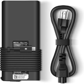 130W USB C Laptop Charger for Dell Latitude XPS 15 5530 2in1 5550 5750 3560 3550 3551 Latitude 9410 9510 9575 5520 5510 5420 7210 7410 7310 Fast Charging Type C Travel Laptop Power Adapter