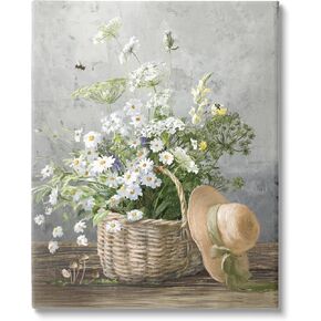 Stupell Industries Country Daisy Basket Canvas Wall Art by Danhui Nai