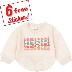 Daddy's Girls Baby Clothes - First Birthday Outfit Romper Girl Newborn Bubble Toddler Infant Long Sleeve One-piece Gifts