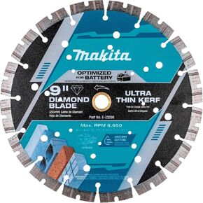 Makita E-23298 9" Thin Kerf Diamond Blade, Segmented, General Purpose