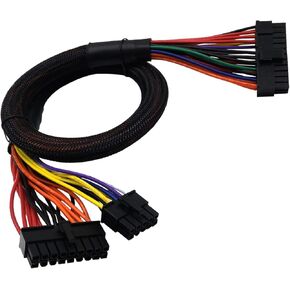COMeap 24 Pin ATX Cable for Corsair AX Series and Seasonic PSUs, 18 Pin + 10 Pin to 24 Pin ATX PSU Power Adapter Sleeved 24.8-inch(63cm)