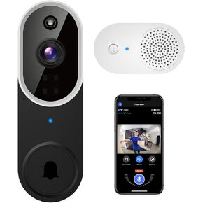 1080P Wireless Video Doorbell Camera with Chime, Intelligent AI Human Detection, Cloud Storage, Two-Way Audio, 2.4GHz Wi-Fi Support, Real-Time Alerts, Easy Installation, Night Vision