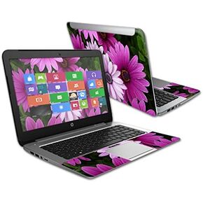 MightySkins Skin Compatible with HP Stream 14" (2015) Laptop Cover wrap Sticker Skins Purple Flowers
