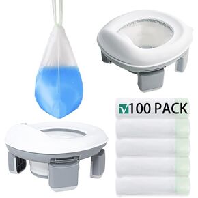 100 Counts Potty Liners, Leakproof Potty Refill Bags with Drawstring, Disposable Potty Bags for Toddler Travel, High-Density Portable Potty Bags with Double-Sealed Bottom