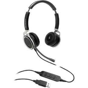 Grandstream GUV3005 Headset - Stereo - USB Type A - Wired - 32 Ohm - 20 Hz - 20 kHz - Over-The-Head - Binaural - Supra-aural - 6.56 ft Cable - Noise Cancelling Microphone