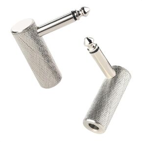 Cable Matters 2-Pack 1/4 Right Angle Adapter - 6.35mm TS Right Angle Guitar Adapter, Straight to Right Angle for Electric Guitars, Bass AMP, Mixers & Equalizers