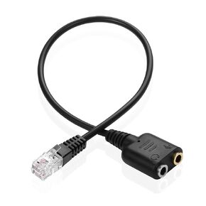 XMSJSIY RJ9 to 3.5mm Headsets Adapter Telephone Phones MIC Audio Splitter Adapter Cable RJ9 4P4C Male to 3.5mm Jack Headphone Microphone Audio Cable - 27CM/10inch