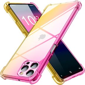 case for iPhone 15 Pro Max[Gradient] Clear Soft TPU Non-Slip Non-Yellowing Soft Edge Cover for iPhone 15 Pro Max case [Pink/Purple],MDM-HCJB-59-04