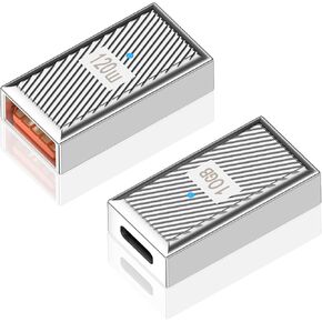 Duttek USB to USB C Coupler, 10Gbps USB C Female to USB A Female Adapter Double-Side Transmission USB 3.1 to USB C Adapter Compatible with MacBook PC, Laptop, Charger, Power Bank 2Pack