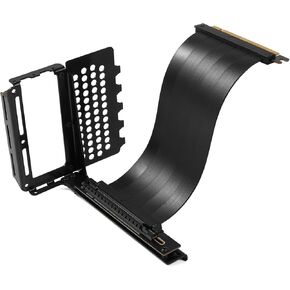 Vertical GPU Mounting Bracket Graphics Card Holder Kit with PCI-E 4.0 x16 Riser Cable 90 Degree Right Angle 20cm (White)