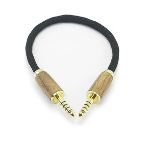NewFantasia 4.4mm Male to Male Balanced 5 Pole Connector Headphone Audio Adapter Cable 6N OCC Copper Single Crystal Silver Plated Wire Walnut Wood Shell 4.4mm to 4.4mm Male 15cm